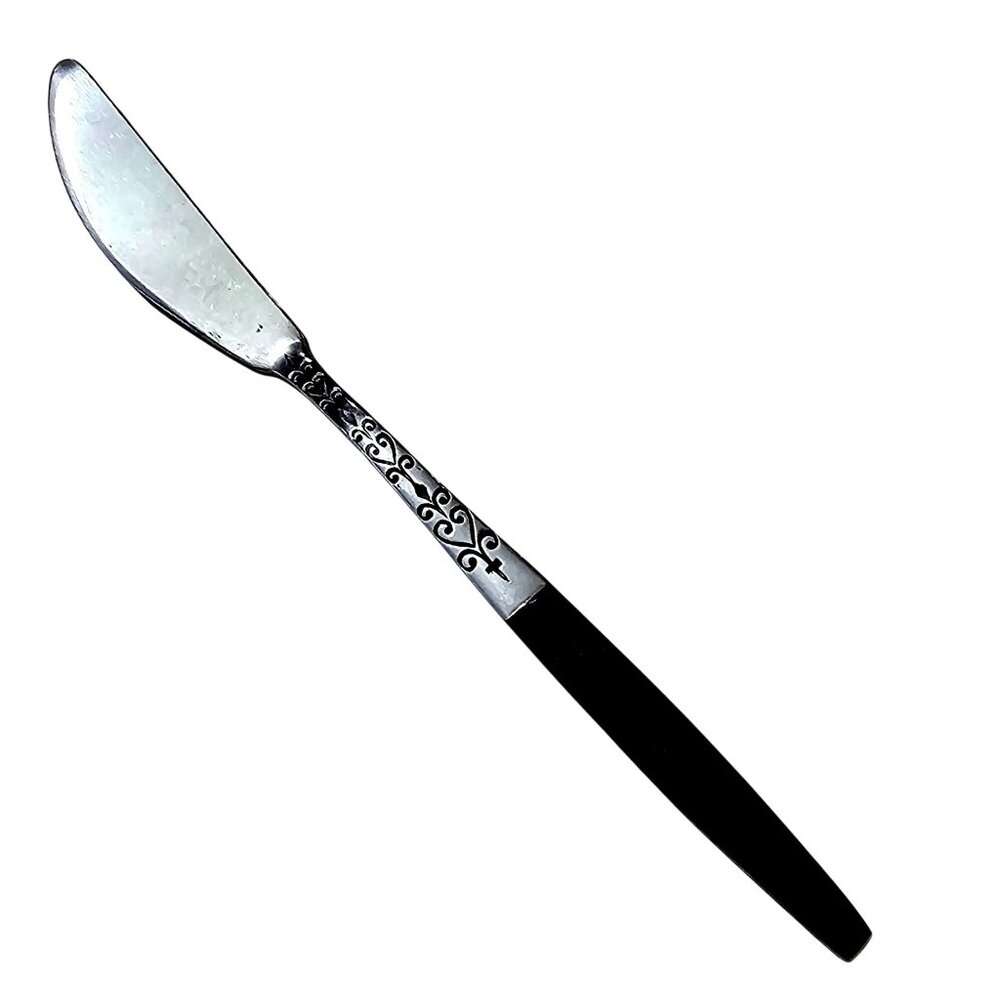 Vintage Interpur Master Butter Knife 6.75" ornate heart scrolls handle Japan - Picture 8 of 10